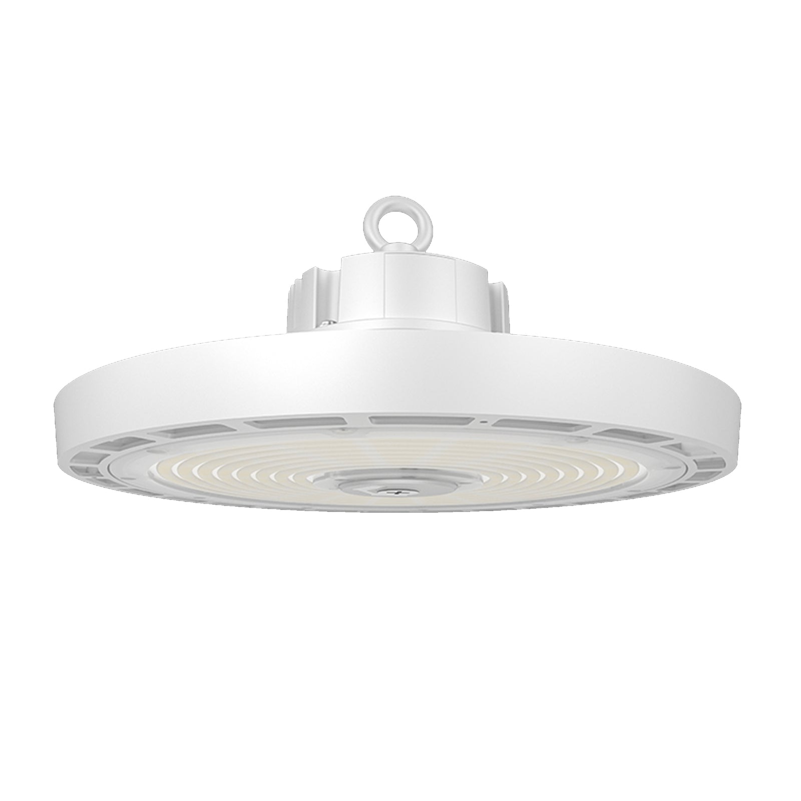 UFO LED High Bay Light - Tunable 80/100/150W, 3000K/4000/5000K, 24000Lm, IP65 Waterproof, 0-10V Dimmable - Ideal for High Ceiling Areas: Warehouses, Workshops, Factories, Garages White